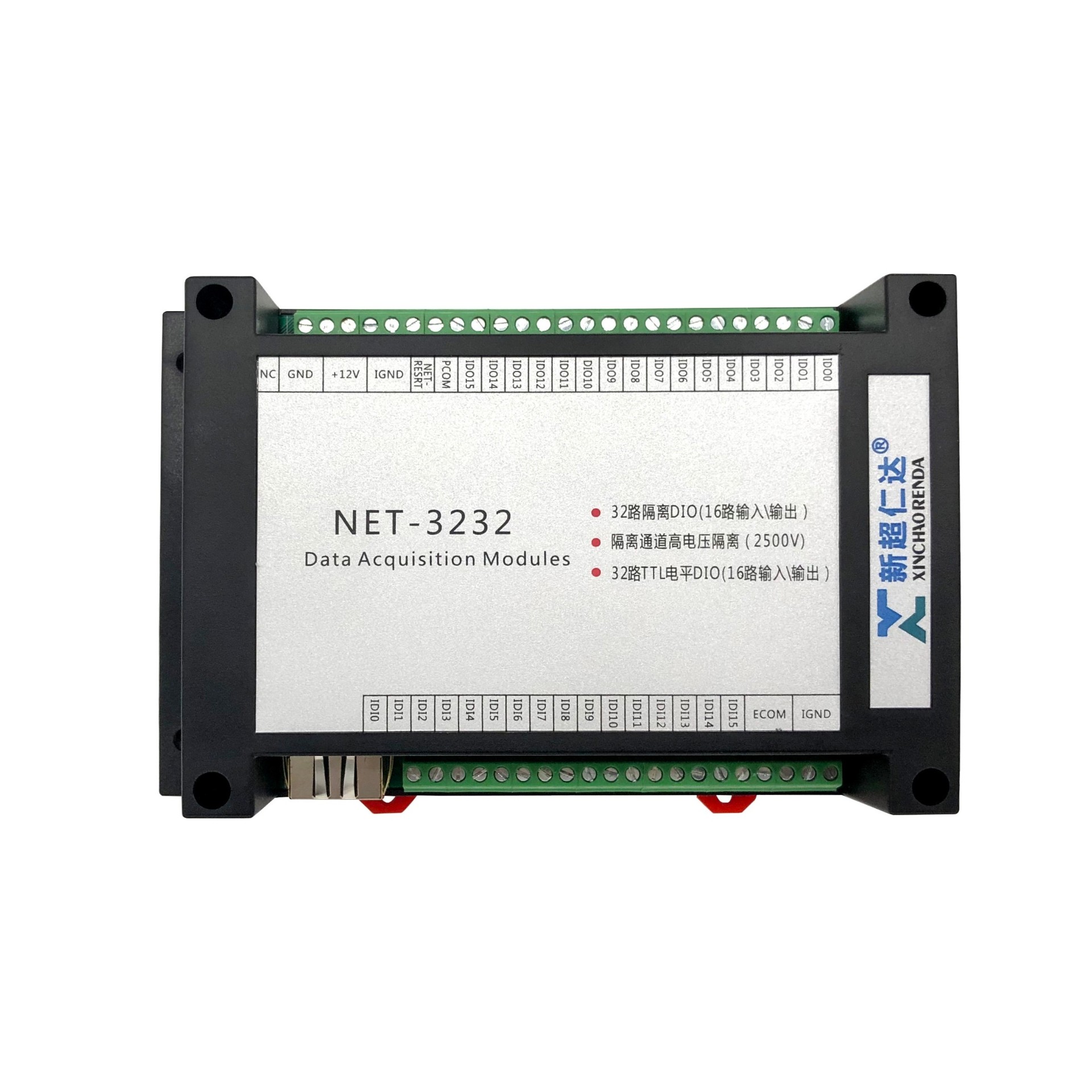NET-3232，32路隔离DIO（16路输入和16路输出），32路TTL电平DIO（16路输入和16路输出）
