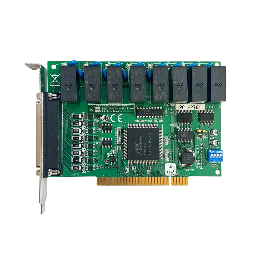 PCI-2761，8个继电器输出通道,8路隔离数字输入、显示继电器工作状态