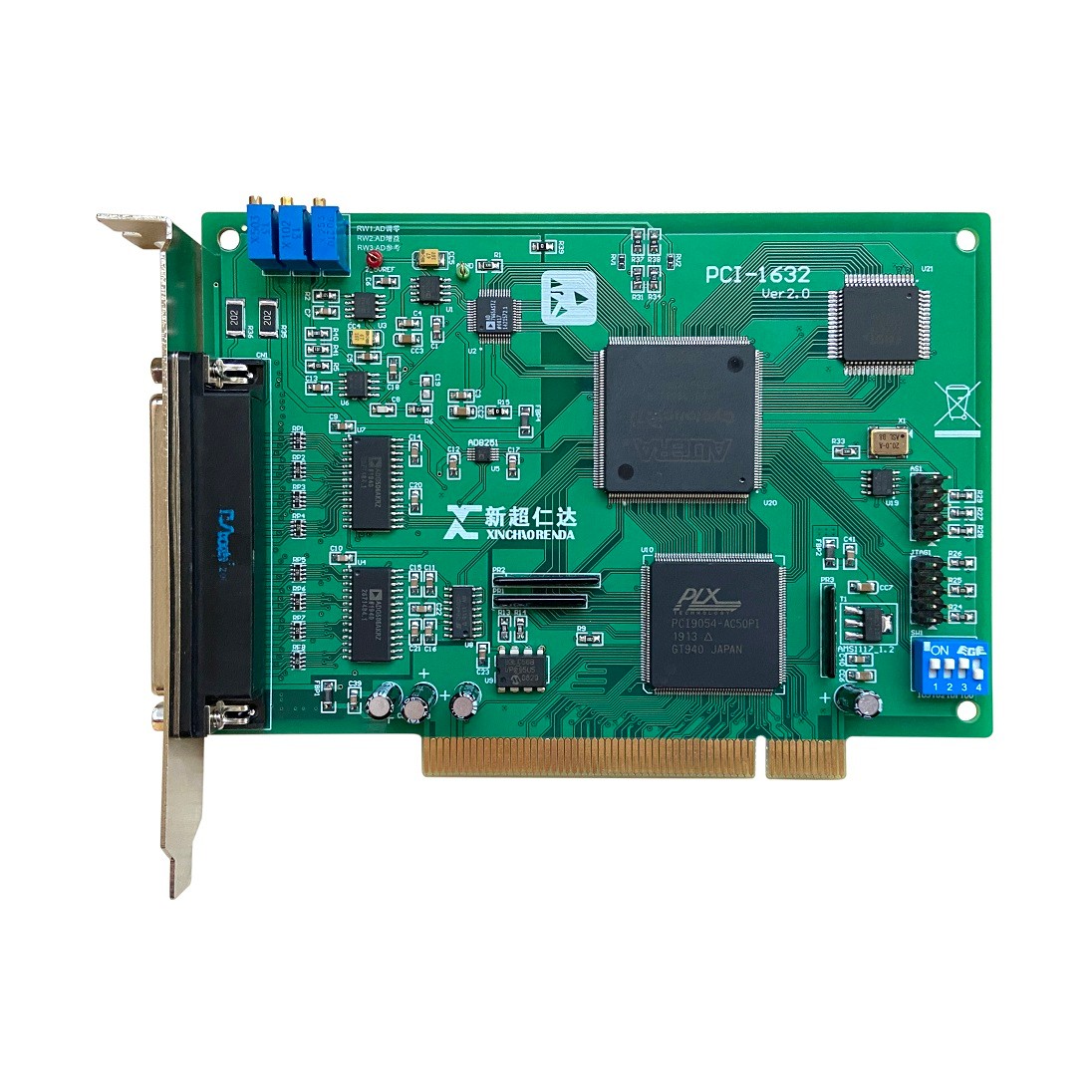 PCI-1632， 16位32路单端/16路双端 570K AD，支持单点采集