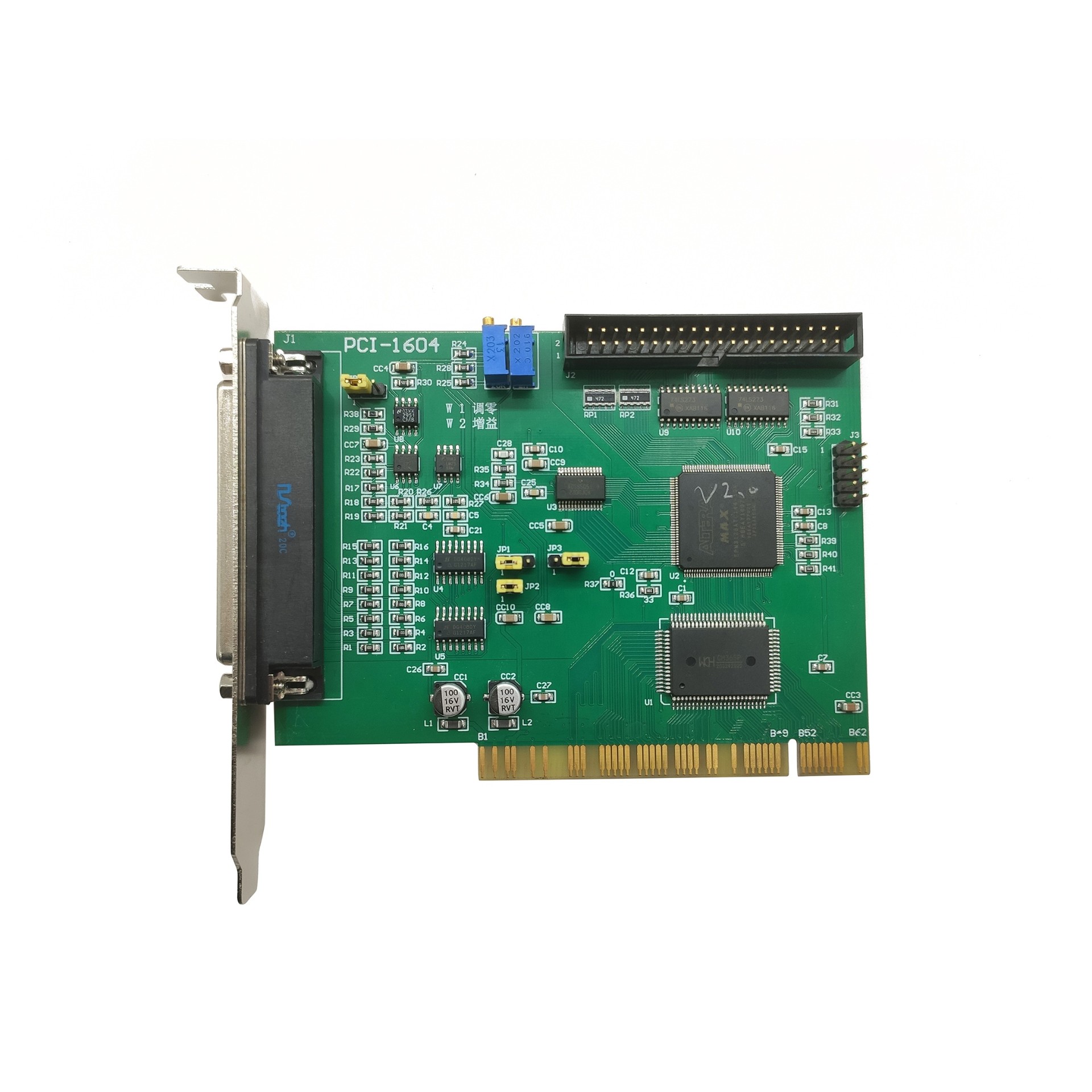 PCI-1604， 16位16路单端/8路双端250K AD，  开关量16路输入，16路输出，  1路计数器