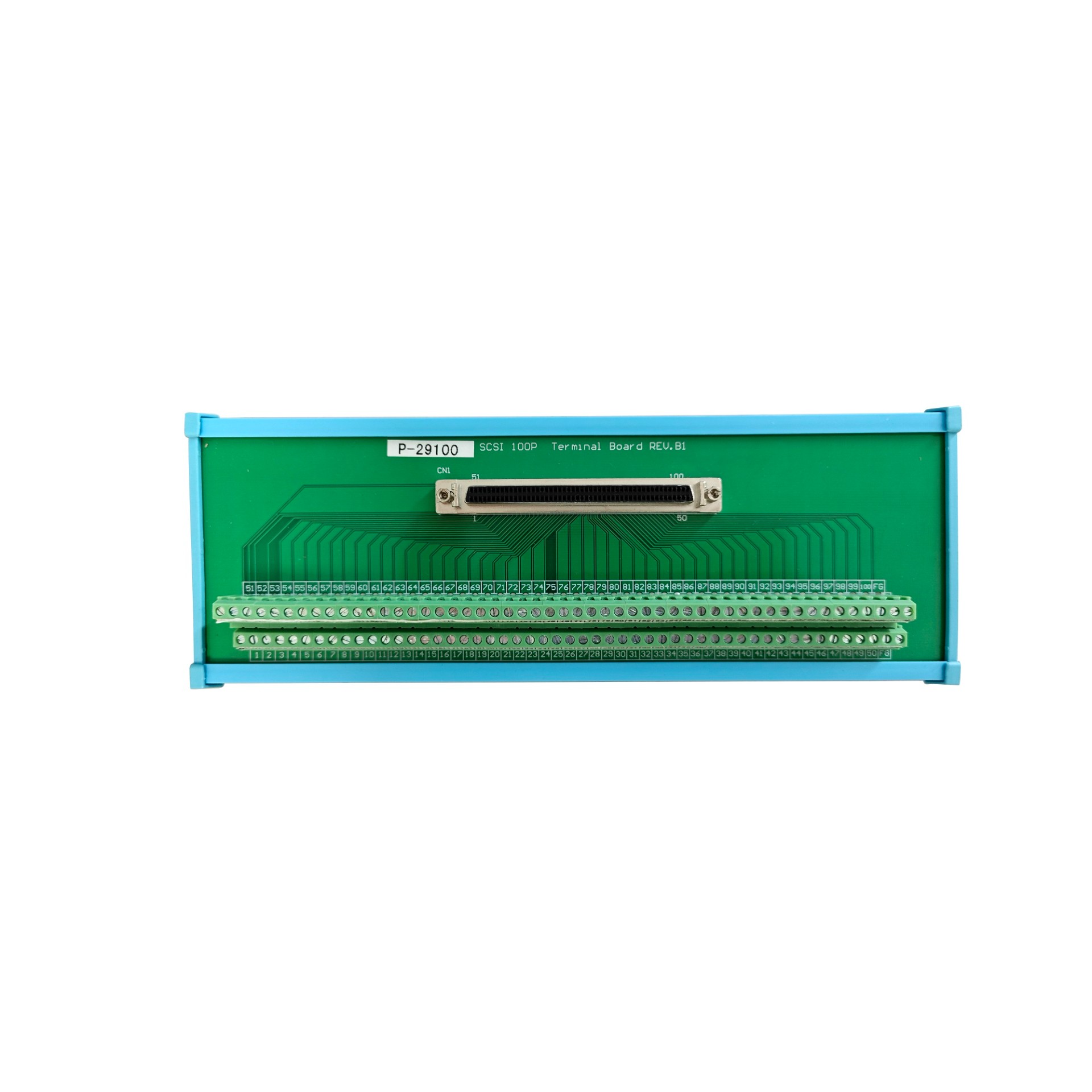P-29100， DIN导轨安装的100脚SCSI-II接线端子板