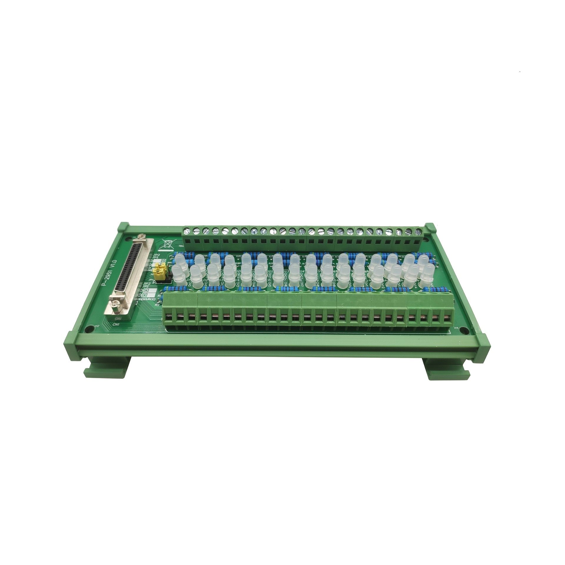 P-2951， DIN导轨安装的50芯SCSI-II的接线端子板
