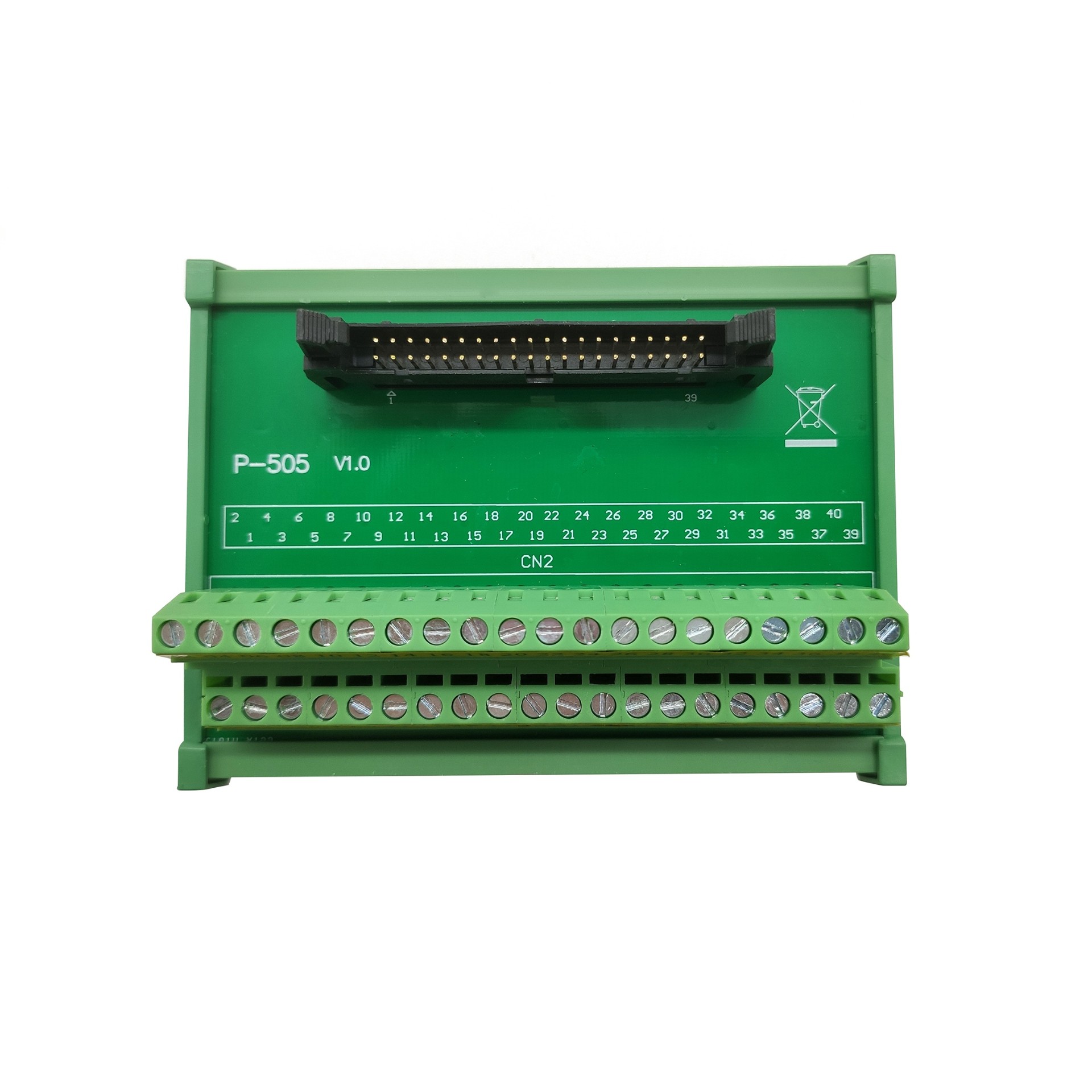 P-505， DIN导轨安装的40脚IDC接线端子