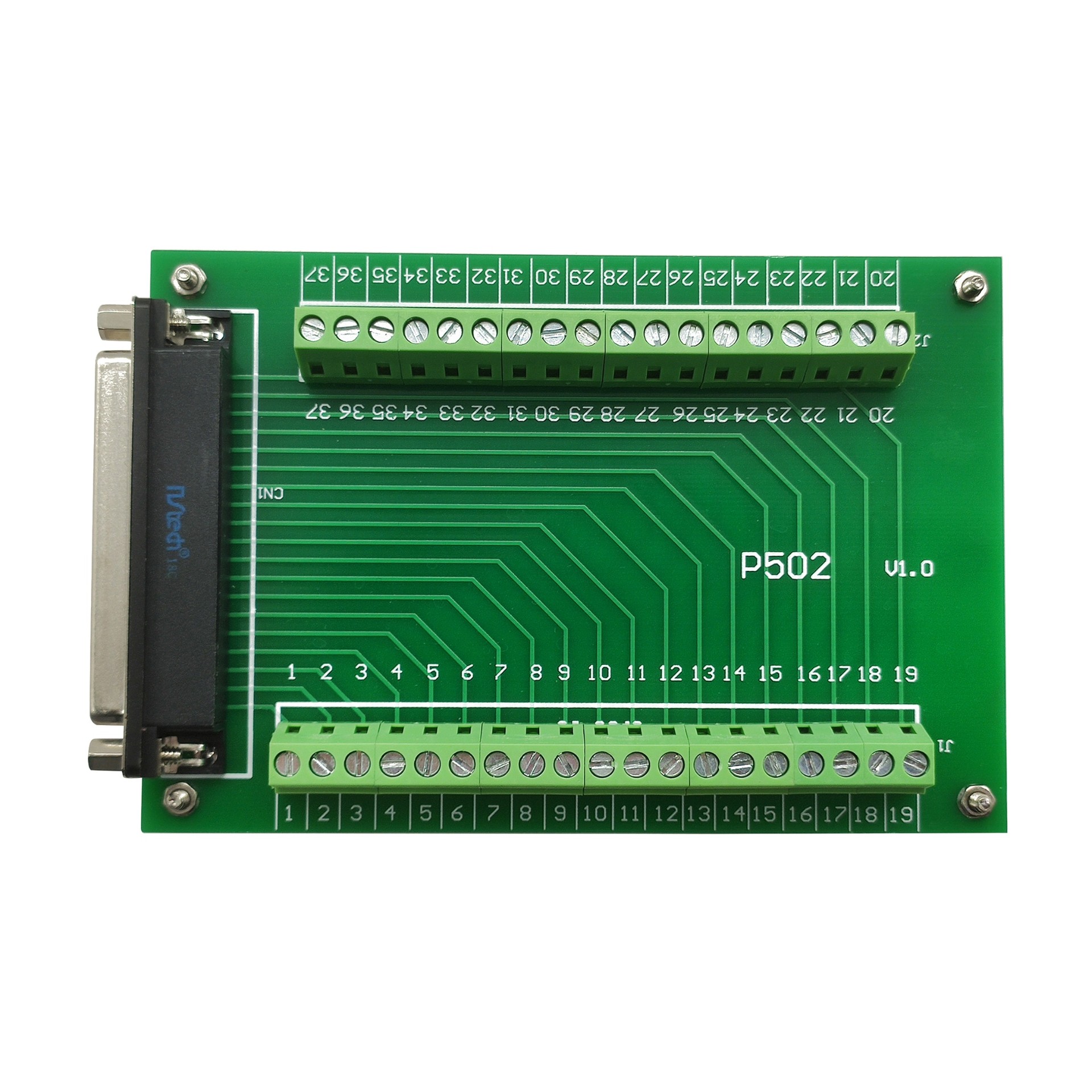  P-502， DB37通用接线端子板，配标准DB37转接线缆